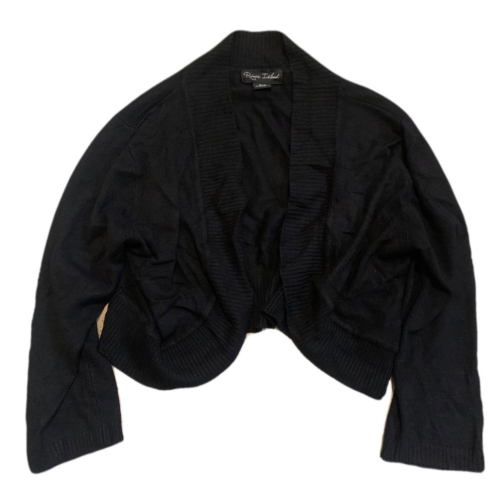 River Island Black Ribbed Cropped Shrug Cardigan - Size S/P